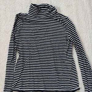 J. Crew Black and White Striped Long Sleeve Tee